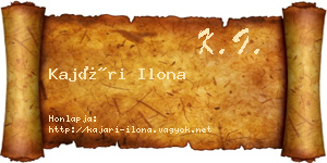 Kajári Ilona névjegykártya