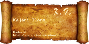 Kajári Ilona névjegykártya